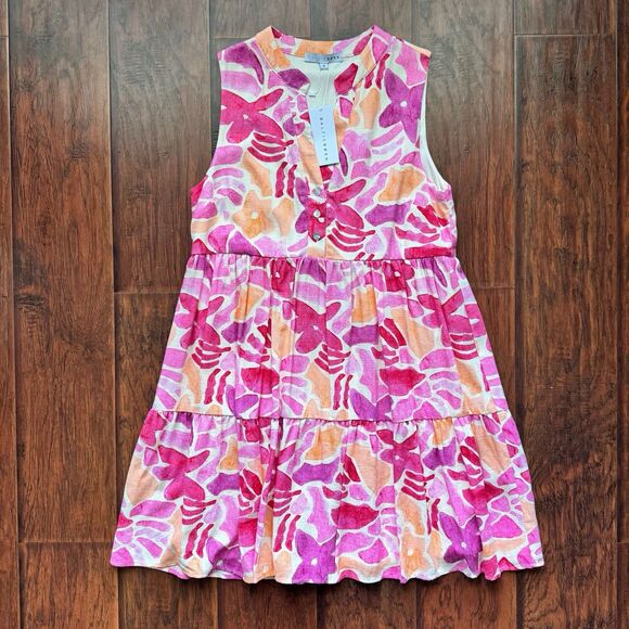 NWT Baltic Born Pink Multi Floral Cami Short Linen Blend Dress Sz S Cute Summer - Picture 6 of 16